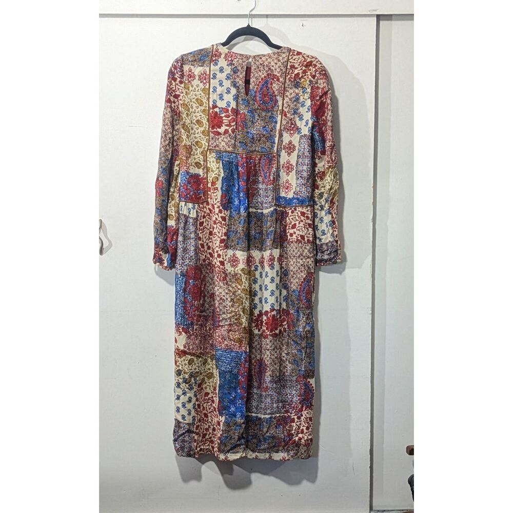 Zara Trafaluc Collection Patchwork Boho Prairie Midi Dress XS - Picture 3 of 6